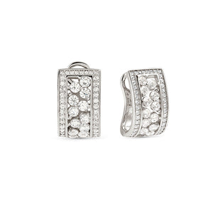 LIFE BOUQUET STERLING SILVER EARRINGS 242511/010 WHITE CZ