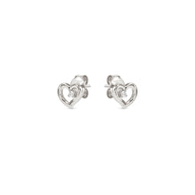 Load image into Gallery viewer, DREAMS BEATS EARRING STUDS 242603/004 SILVER HEARTS WITH CZ
