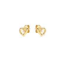Load image into Gallery viewer, DREAMS BEATS EARRING STUDS 242603/006 GOLD HEARTS WITH CZ
