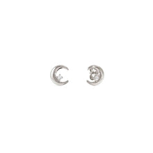Load image into Gallery viewer, DREAMS BEATS EARRINGS 242603/022 STERLING SILVER MOONS WITH CZ
