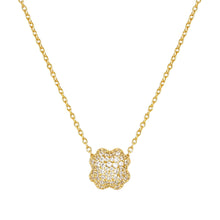 Load image into Gallery viewer, LIFEPOETRY NECKLACE 242704/003 GOLD &amp; WHITE CZ FOUR-LEAF CLOVER
