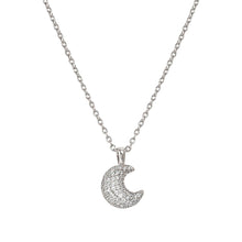 Load image into Gallery viewer, LIFEPOETRY NECKLACE 242704/022 STERLING SILVER &amp; WHITE CZ MOON
