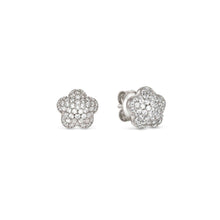 Load image into Gallery viewer, LIFEPOETRY EARRINGS 242707/010 STERLING SILVER &amp; WHITE CZ FLOWERS
