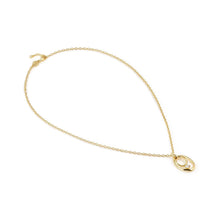 Load image into Gallery viewer, MY REBEL ART NECKLACE 242806/055 ORGANIC GOLD OVAL &amp; WHITE CZ
