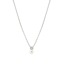 Load image into Gallery viewer, PEARLS LOOP NECKLACE 242902/043 PEARL CIRCLE PENDANT IN SILVER
