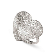 Load image into Gallery viewer, LEAF OF LIGHT RING 243101/010 LARGE SILVER HEART
