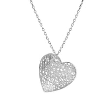Load image into Gallery viewer, LEAF OF LIGHT NECKLACE 243107/010 SILVER MEDIUM HEART
