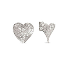 Load image into Gallery viewer, LEAF OF LIGHT EARRINGS 243112/010 SMALL SILVER HEARTS

