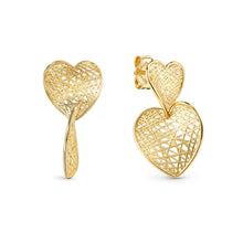 Load image into Gallery viewer, LEAF OF LIGHT EARRINGS 243114/006 SMALL GOLD DROP HEARTS
