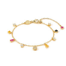 Load image into Gallery viewer, PRECIOUS MOVES BRACELET 243204/055 GOLD TEARDROP PENDANT WITH PAVÉ WHITE CZ
