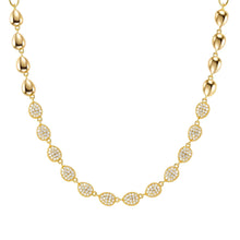Load image into Gallery viewer, PRECIOUS MOVES NECKLACE 243210/055 GOLD OVALS WITH PAVÉ CZ
