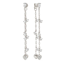 Load image into Gallery viewer, PRECIOUS MOVES EARRINGS 243211/004 SILVER &amp; WHITE PENDANT HEART CZ
