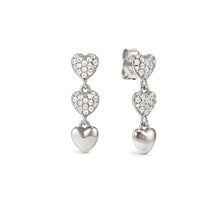 Load image into Gallery viewer, PRECIOUS MOVES EARRINGS 243213/004 SILVER &amp; WHITE PENDANT HEART CZ
