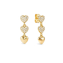 Load image into Gallery viewer, PRECIOUS MOVES EARRINGS 243213/006 GOLD &amp; WHITE PENDANT HEART CZ
