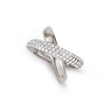 Load image into Gallery viewer, SIREN DREAM RING 243301/010 SILVER CROSSED RING WITH CZ
