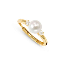 Load image into Gallery viewer, SIREN DREAM RING 243302/065 GOLD RING WITH PEARL &amp; CZ
