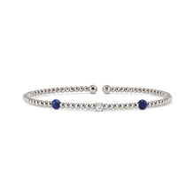 Load image into Gallery viewer, SIREN DREAM OPEN BANGLE 243307/004 SILVER, LAPIS LAZULI &amp; WHITE CZ
