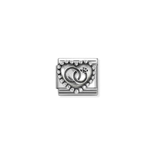 COMPOSABLE CLASSIC LINK 330101/90 WEDDING RINGS HEART IN 925 SILVER