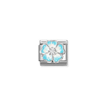 Load image into Gallery viewer, COMPOSABLE CLASSIC LINK 330321/16 BLUE FADE FLOWER IN 925 SILVER, ENAMEL &amp; CZ
