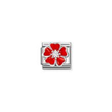 Load image into Gallery viewer, COMPOSABLE CLASSIC LINK 330321/20 RED FLOWER IN 925 SILVER, ENAMEL &amp; CZ
