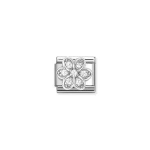 COMPOSABLE CLASSIC LINK 330322/06 DAISY IN 925 SILVER & WHITE CZ