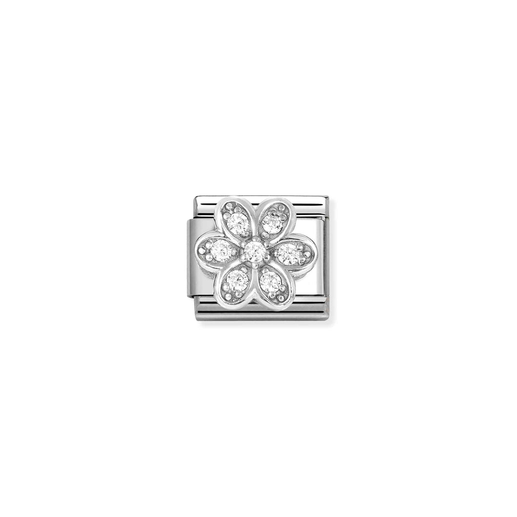 COMPOSABLE CLASSIC LINK 330322/06 DAISY IN 925 SILVER & WHITE CZ