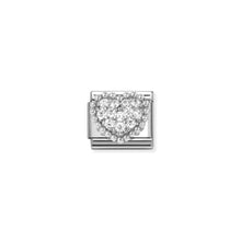 Load image into Gallery viewer, COMPOSABLE CLASSIC LINK 330322/07 HEART IN 925 SILVER &amp; WHITE CZ
