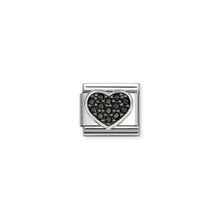 Load image into Gallery viewer, COMPOSABLE CLASSIC LINK 330322/27 BLACK HEART CZ IN SILVER
