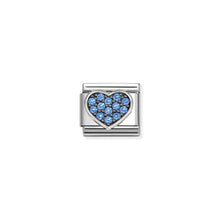Load image into Gallery viewer, COMPOSABLE CLASSIC LINK 330322/28 BLUE HEART CZ IN SILVER
