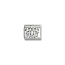 Load image into Gallery viewer, COMPOSABLE CLASSIC LINK 330322/31 WHITE FLOWER CZ IN SILVER

