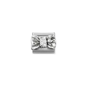 COMPOSABLE CLASSIC LINK 330323/11 BOW IN 925 SILVER & CZ