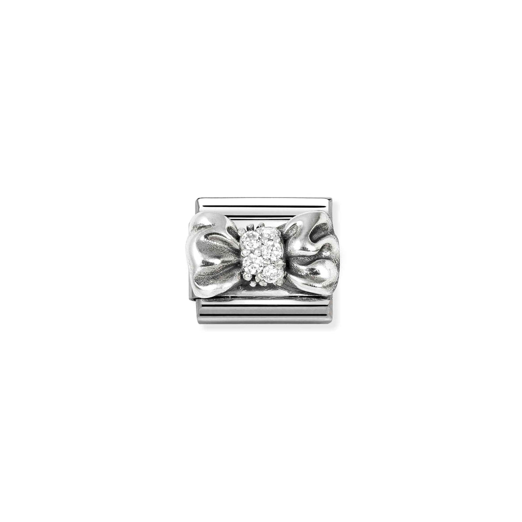 COMPOSABLE CLASSIC LINK 330323/11 BOW IN 925 SILVER & CZ