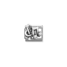 Load image into Gallery viewer, COMPOSABLE CLASSIC LINK 330323/12 TREBLE CLEF &amp; MUSIC NOTE IN 925 SILVER &amp; CZ
