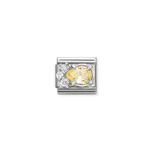 Load image into Gallery viewer, COMPOSABLE CLASSIC LINK 330329/07 WHITE &amp; YELLOW CZ TEARDROP IN SILVER
