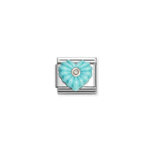 Load image into Gallery viewer, COMPOSABLE CLASSIC LINK 330512/26 TURQUOISE HEART IN SILVER &amp; CZ
