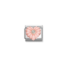 Load image into Gallery viewer, COMPOSABLE CLASSIC LINK 330512/27 CORAL HEART IN SILVER &amp; CZ
