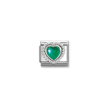 Load image into Gallery viewer, COMPOSABLE CLASSIC LINK 330606/004 FACETED GREEN CZ HEART IN 925 SILVER
