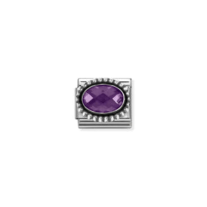 COMPOSABLE CLASSIC LINK 330607/001 OVAL FACETED VIOLET CZ IN 925 SILVER