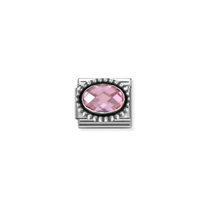 COMPOSABLE CLASSIC LINK 330607/003 OVAL FACETED PINK CZ IN 925 SILVER