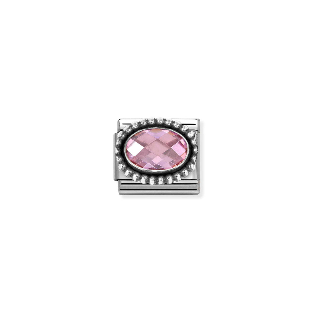 COMPOSABLE CLASSIC LINK 330607/003 OVAL FACETED PINK CZ IN 925 SILVER