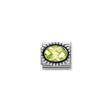 Load image into Gallery viewer, COMPOSABLE CLASSIC LINK 330607/004 OVAL FACETED LIGHT GREEN CZ IN 925 SILVER
