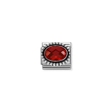 Load image into Gallery viewer, COMPOSABLE CLASSIC LINK 330607/005 OVAL FACETED RED CZ IN 925 SILVER
