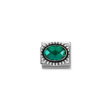 Load image into Gallery viewer, COMPOSABLE CLASSIC LINK 330607/027 OVAL FACETED EMERALD GREEN CZ IN 925 SILVER
