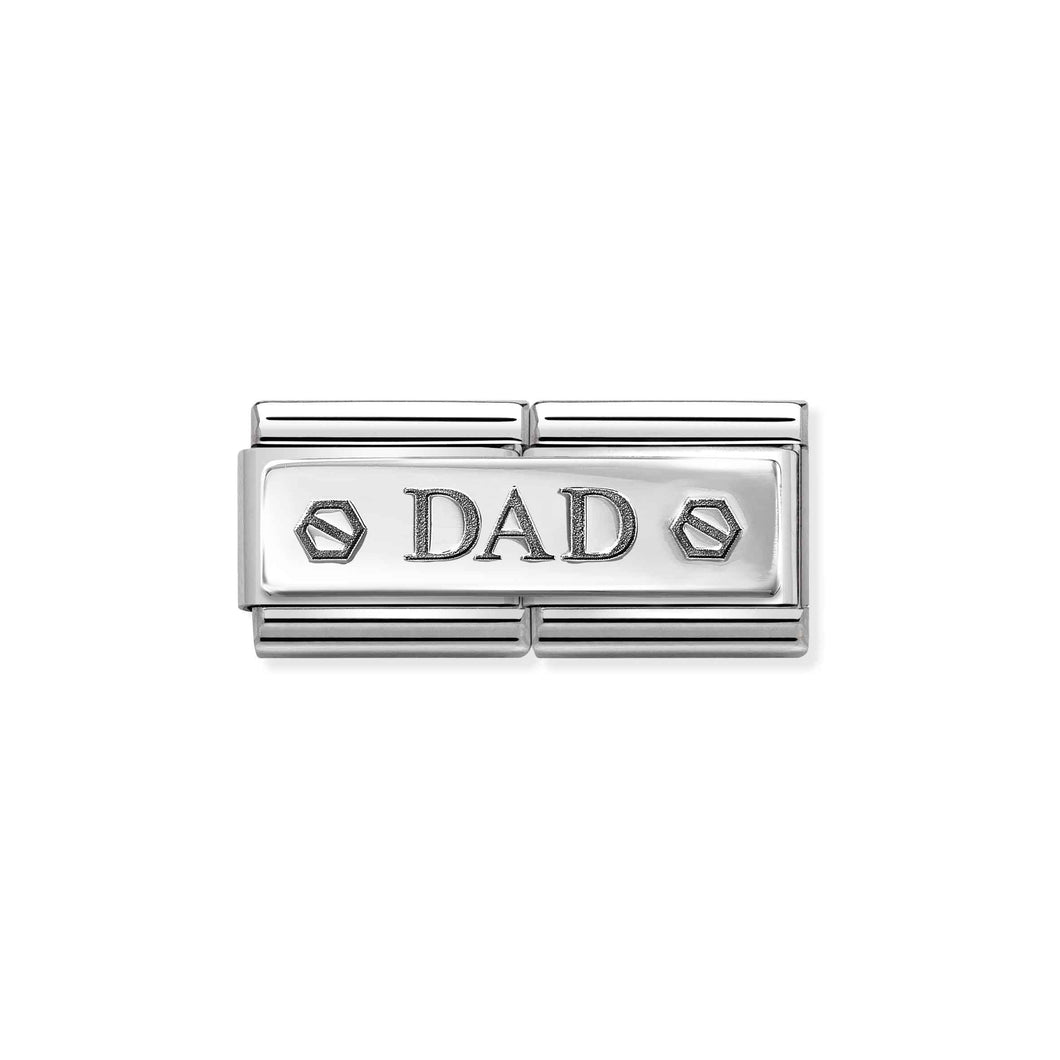 COMPOSABLE CLASSIC DOUBLE LINK 330710/48 DAD WITH SCREWS IN 925 SILVER
