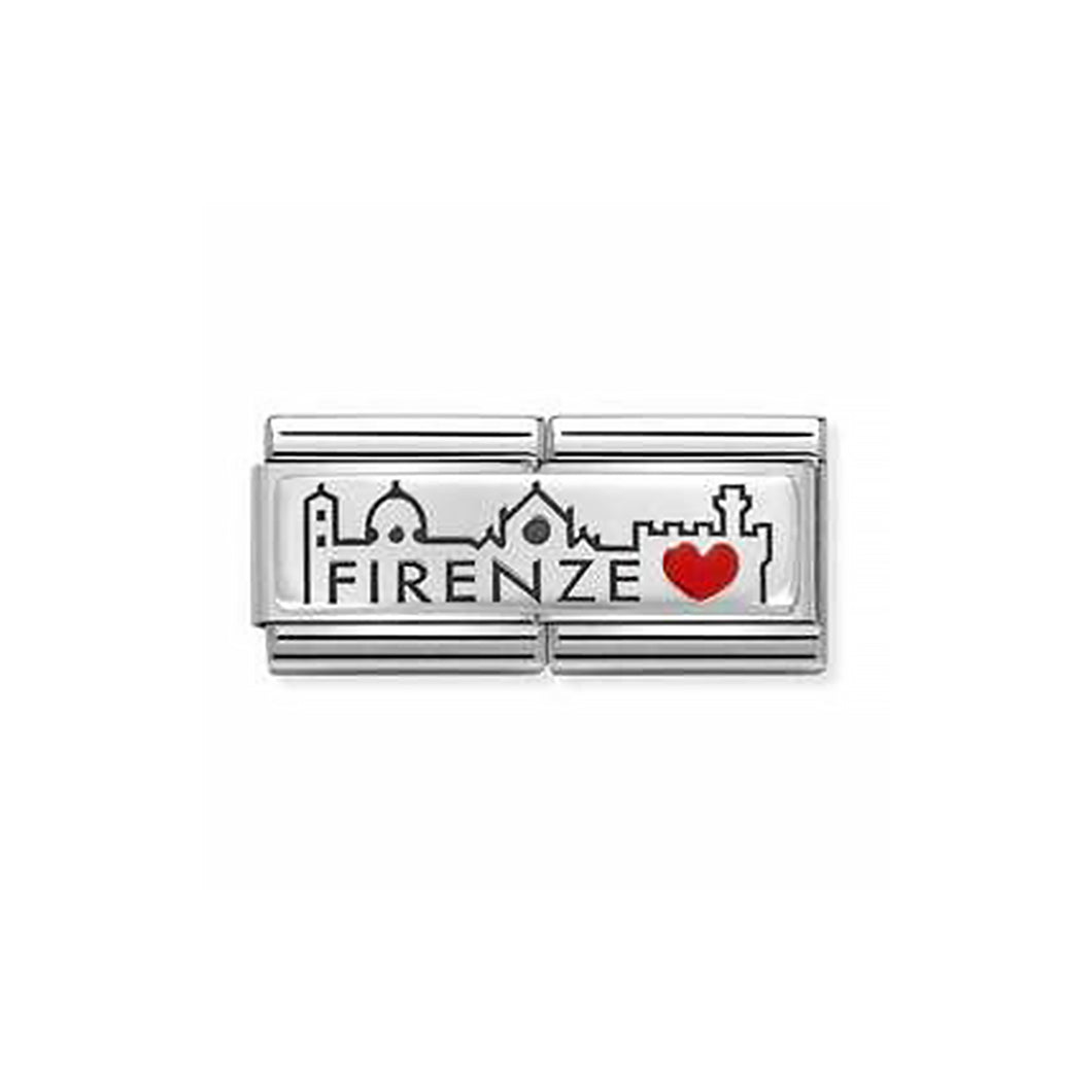 COMPOSABLE CLASSIC DOUBLE LINK 330721/11 FIRENZE (FLORENCE) WITH HEART IN 925 SILVER