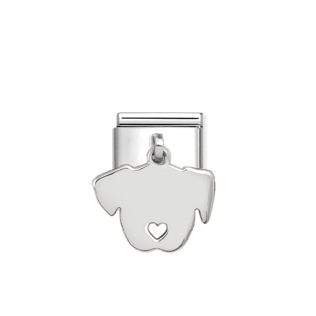 COMPOSABLE CLASSIC LINK 331801/14 DOG ENGRAVING PENDANT CHARM IN SILVER