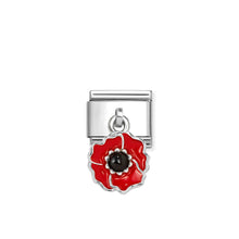 Load image into Gallery viewer, COMPOSABLE CLASSIC LINK 331805/24 POPPY PENDANT CHARM IN SILVER
