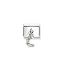 Load image into Gallery viewer, COMPOSABLE CLASSIC LINK 331818/03 LETTER C CHARM IN SILVER AND CZ
