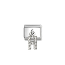 Load image into Gallery viewer, COMPOSABLE CLASSIC LINK 331818/08 LETTER H CHARM IN SILVER AND CZ

