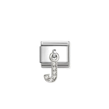Load image into Gallery viewer, COMPOSABLE CLASSIC LINK 331818/10 LETTER J CHARM IN SILVER AND CZ
